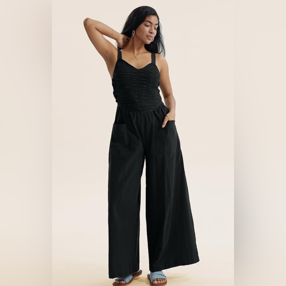CHERFLY Jumpsuits for Women Dressy Casual Back Tied Overalls Outfits 2025